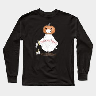 Summon the Halloween Pumpkin Head Cat Long Sleeve T-Shirt